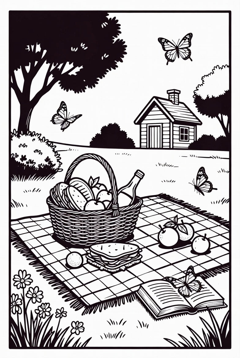 Cozy Moments Coloring Book: 50 Bold & Easy Hygge Scenes – Printable PDF + Digital PNG
