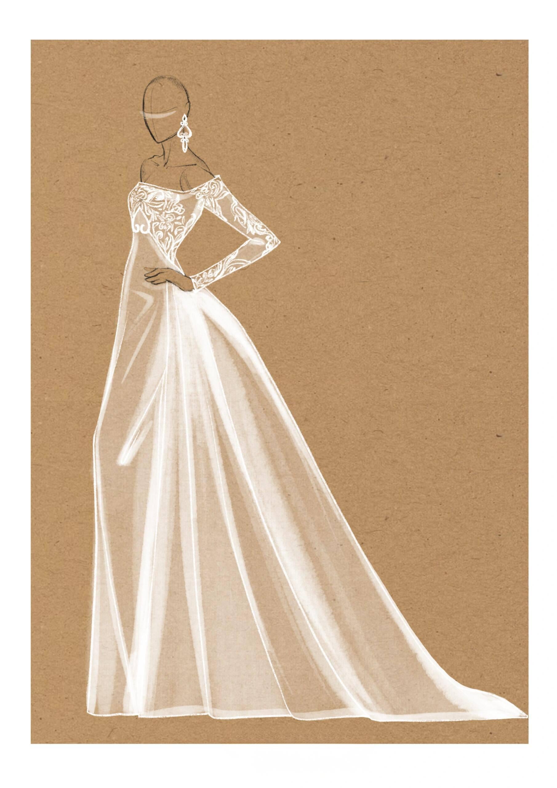 Rose-Wedding Dress Coloring Set: Printable Pages for Bridal Gown Designs and Patterns