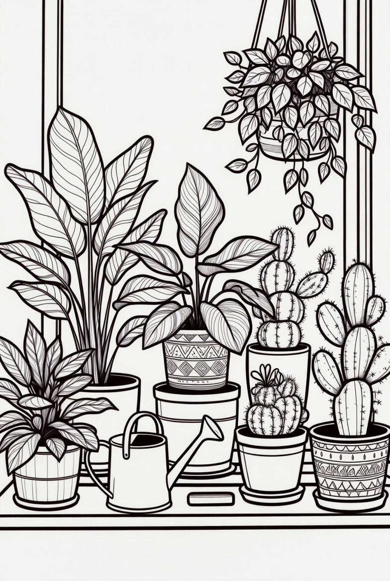 Cozy Moments Coloring Book: 50 Bold & Easy Hygge Scenes – Printable PDF + Digital PNG